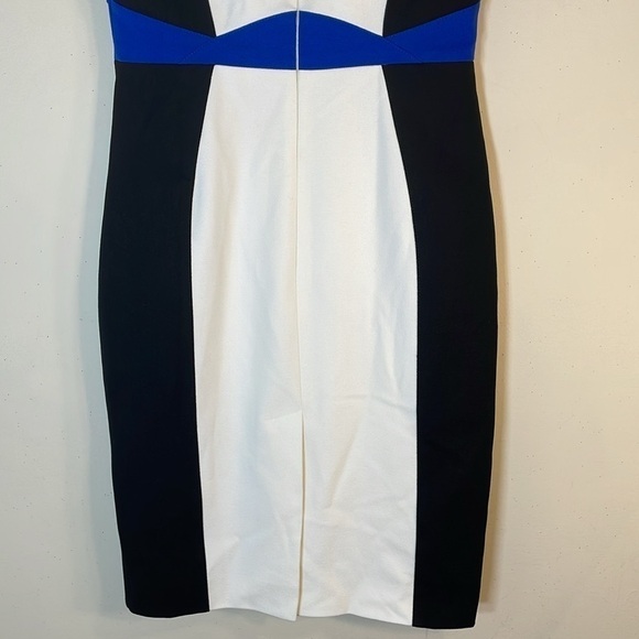 NWT. Karen Millen US 6 Color Block Patch Work Cap Sleeve Sheath Dress. - Picture 10 of 11